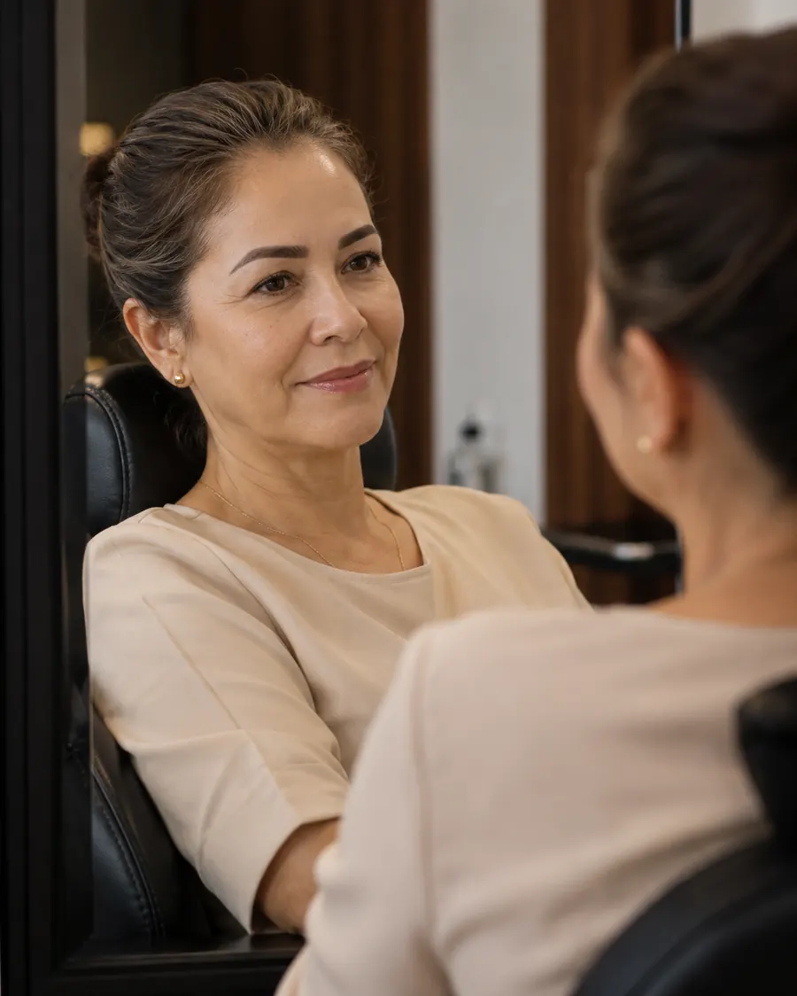 Antes y después de un diseño de cejas natural.